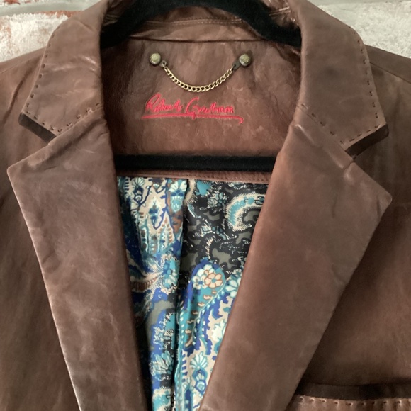 Robert Graham Brown leather Sport coat - Picture 2 of 7